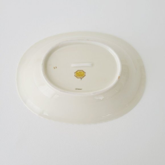 Krautheim Large Oval Platter La Marquise Selb Bavaria Gold Trim Floral Center - Picture 6 of 10